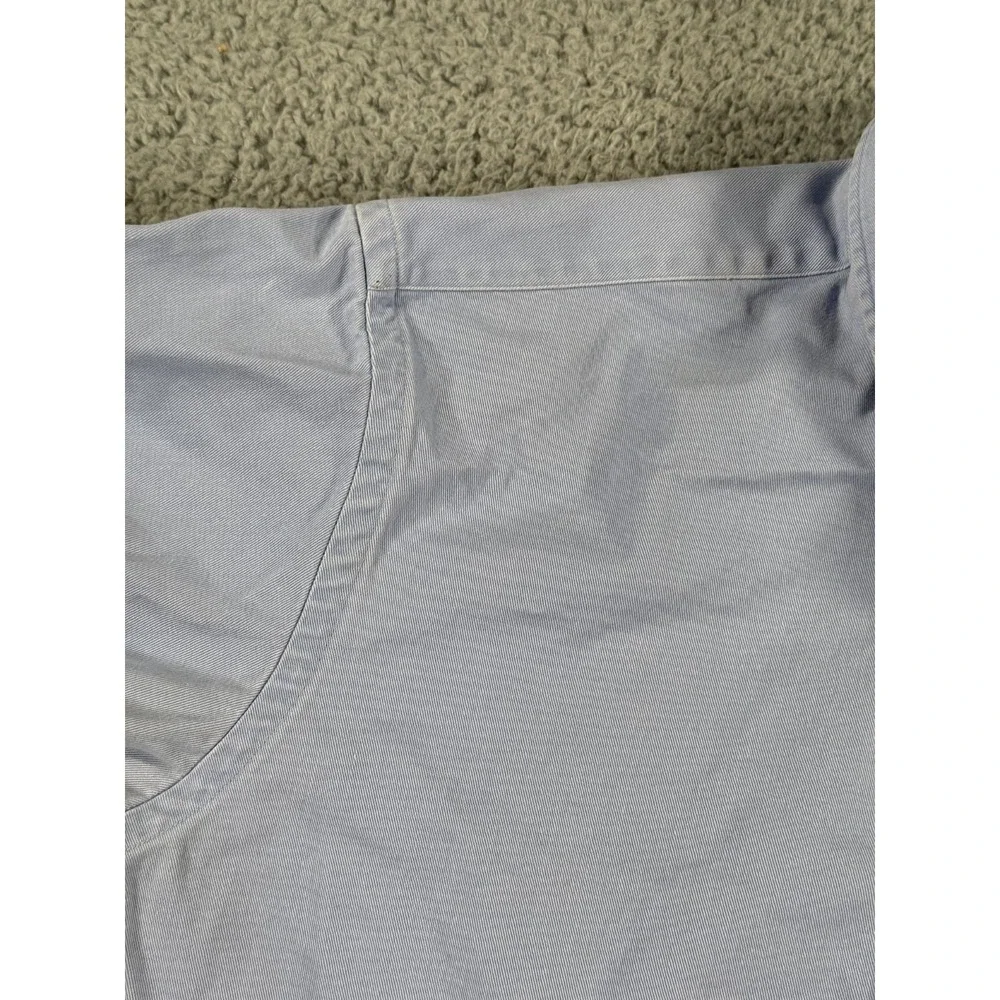 Vintage Ralph Lauren Shirt Mens 2XL Blue Denim Green Pony‎ Heavyweight Button Up